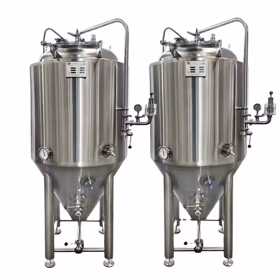 원뿔형 바닥, 밝은 5bbl 10bbl 발효 탱크가 있는 스테인레스 스틸 500L 1000L 와인 발효기 용기